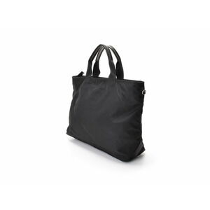 Prada tote Nylon versatile bag leather 2way Bag black Leather Saffiano nylon